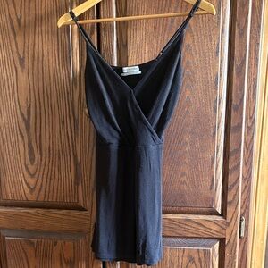 Urban Outfitters Black Sleeveless Wrap Romper